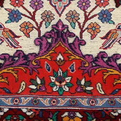 گلیم فرش دستبافت سه متری گل ابریشم طرح سیرجان کد 598331