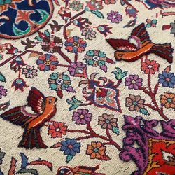 گلیم فرش دستبافت سه متری گل ابریشم طرح سیرجان کد 598331