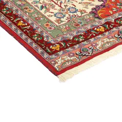 گلیم فرش دستبافت سه متری گل ابریشم طرح سیرجان کد 598331