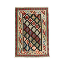 گلیم دستبافت چهار و نیم متری طرح قشقایی کد 597672