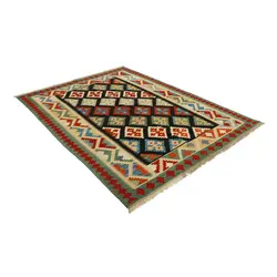 گلیم دستبافت چهار و نیم متری طرح قشقایی کد 597672