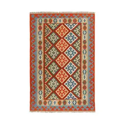 گلیم دستبافت چهار و نیم متری طرح قشقایی کد 597684