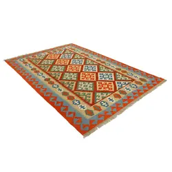 گلیم دستبافت چهار و نیم متری طرح قشقایی کد 597684