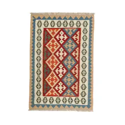 گلیم دستبافت یک و نیم متری قشقایی کد 597924