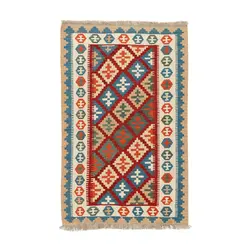 گلیم دستبافت یک و نیم متری قشقایی کد 597983