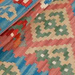گلیم کناره دستبافت طول دو متری قشقایی کد 598516