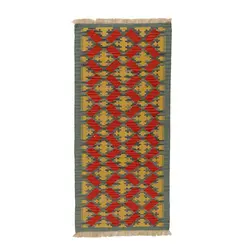 گلیم کناره دستبافت طول دو متری قشقایی کد 598541