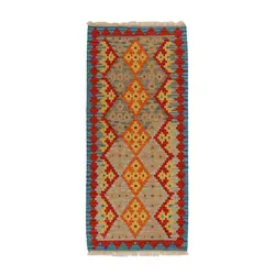 گلیم کناره دستبافت طول دو متری قشقایی کد 598544