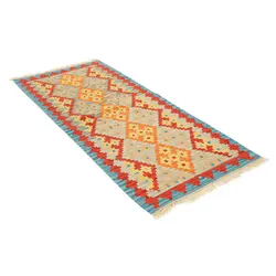 گلیم کناره دستبافت طول دو متری قشقایی کد 598544