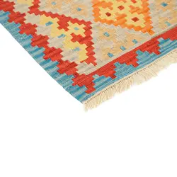 گلیم کناره دستبافت طول دو متری قشقایی کد 598544