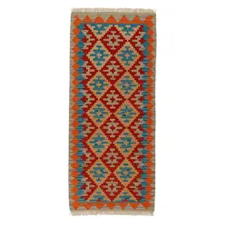 گلیم کناره دستبافت طول دو متری قشقایی کد 598549