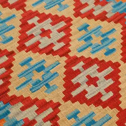 گلیم کناره دستبافت طول دو متری قشقایی کد 598549