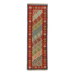 گلیم کناره دستبافت طول سه متری قشقایی کد 598585
