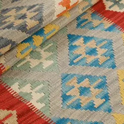 گلیم کناره دستبافت طول سه متری قشقایی کد 598585