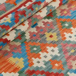 گلیم کناره دستبافت طول دو و نیم متری قشقایی کد 598570