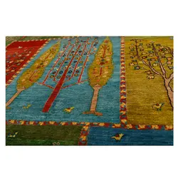 گبه دستبافت پنج متری طرح قشقایی مدل چهارفصل کد 564506