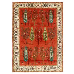 گبه دستبافت چهار متری طرح قشقایی نقشه درختی کد 564539