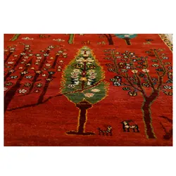 گبه دستبافت چهار متری طرح قشقایی نقشه درختی کد 564539