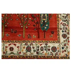گبه دستبافت چهار متری طرح قشقایی نقشه درختی کد 564539