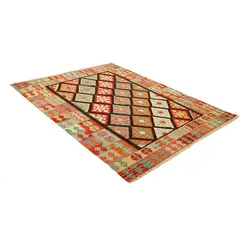 گلیم دستبافت چهار و نیم متری طرح قشقایی کد 594471