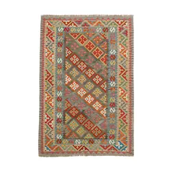 گلیم دستبافت چهار و نیم متری طرح قشقایی کد 596465
