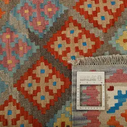 گلیم دستبافت چهار و نیم متری طرح قشقایی کد 596465