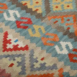 گلیم دستبافت چهار و نیم متری طرح قشقایی کد 596465