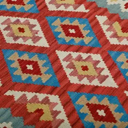 گلیم دستبافت دو متری طرح قشقایی کد 597796