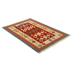 گلیم دستبافت یک و نیم متری طرح قشقایی کد 597982