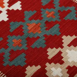 گلیم دستبافت یک و نیم متری طرح قشقایی کد 597982