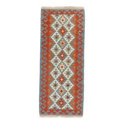 گلیم کناره دستبافت طول دو متری طرح قشقایی کد 598003
