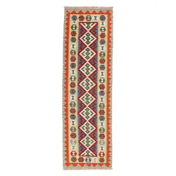 گلیم کناره دستبافت طول دو و نیم متری طرح قشقایی کد 598035