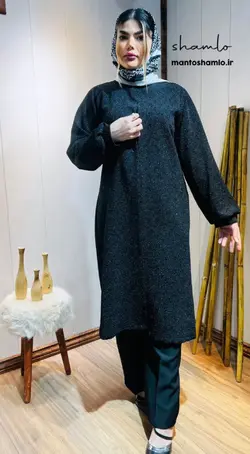 مانتو مجلسی رنگ مشکی مناسب شبای عید در مانتو شاملو