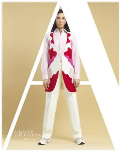 جلیقه تکه دوزی صورتی و قرمز