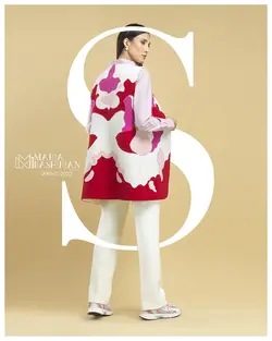 جلیقه تکه دوزی صورتی و قرمز