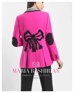 کت و شلوار مجلسی زنانه سرخابی شلوار مشکی