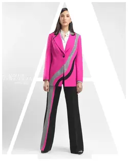 کت و شلوار مجلسی زنانه سرخابی شلوار مشکی