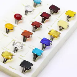 انگشتر مردانه چهار چنگ مخلوط بيضي چهارگوش مشكي ياقوت اشكي