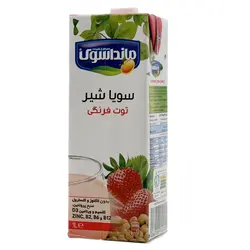 شیر سویا توت فرنگی مانداسوی(1لیتر)