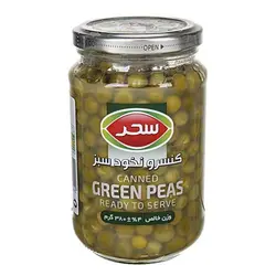 کنسرو نخود سبز شیشه ای سحر