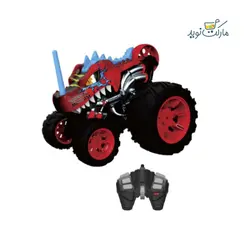 ماشین کنترلی 5 چرخ Shark Monster Truck مدل دایناسور قرمز Crazon مقیاس 1:14