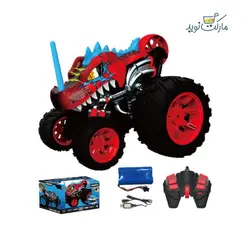 ماشین کنترلی 5 چرخ Shark Monster Truck مدل دایناسور قرمز Crazon مقیاس 1:14