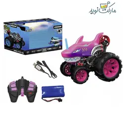 ماشین کنترلی 5 چرخ Shark Monster Truck مدل کوسه صورتی Crazon مقیاس 1:14