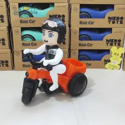 پسر موتور سوار تک چرخ زن موزيكال رنگ نارنجی