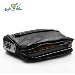 کیف دستی تک بند چرمی با قفل اثر انگشت Fipilock