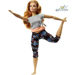 عروسک باربی سری یوگا تپل مو طلایی بولیز طوسی