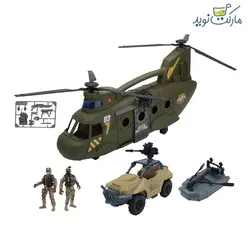 ست بازی هلیکوپتر شینوک ماشین و قایق جنگی سربازهای Soldier Force