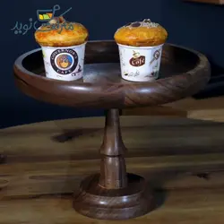 کاسه شیرینی خوری چوبی پایه دار