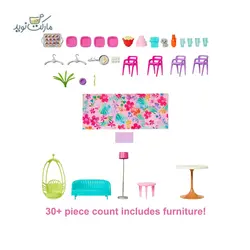 ست بازی خانه عروسکی مدل تعطیلات باربی با ۳۰ اکسسوری