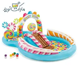 استخر بادی سرسره دار طرح آبنباتی اینتکس